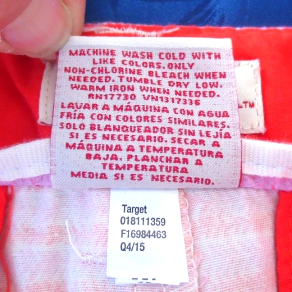 New Merona Shorts Cream Red Purple Striped High Rise Comfy Cotton Casual Size 6 - Picture 6 of 9